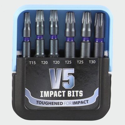 V5 Impact Driver Bit Set 50mm Long - Mixed Torx Bits