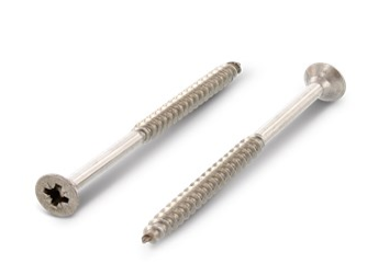 5.0 x 45mm Countersunk Pozi Drive Wood Screws A2 Stainless Steel Box of 200