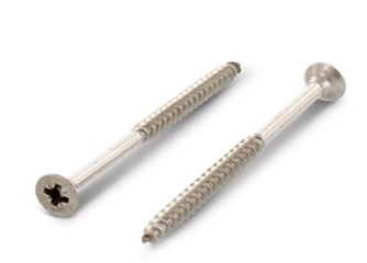 4.0 x 80mm Countersunk PART THREAD Pozi Drive Wood Screws A2 Stainless Steel Box of 200
