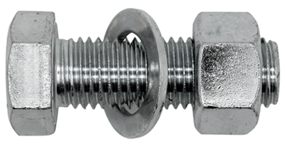 M16 x 45 CE Assembled Hex Set / Nut /Washer Zinc Plated