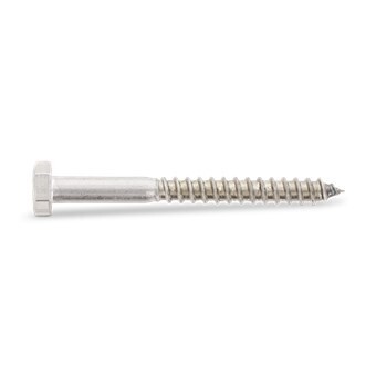 8.0 x 50mm Hexagon Head Coach Screws in A2 304 stainless steel