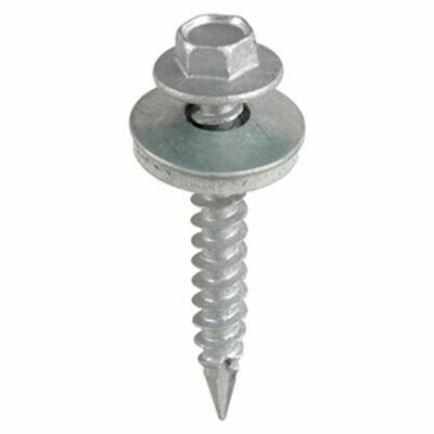 6.3 x 45mm Hex with Rubber Washer Steel to Wood Exterior Coated Timco Part DS45W16B   Box of 100