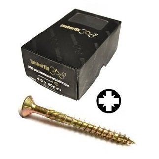3.5 x 25mm Pozi CSK Timberfix 360 Premium Wood Screws Zinc &amp; Yellow  Box of 200