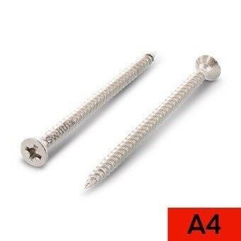 5.0mm x 50mm Countersunk Pozi Drive Wood Screws A4 316 Stainless Steel  Box of 200