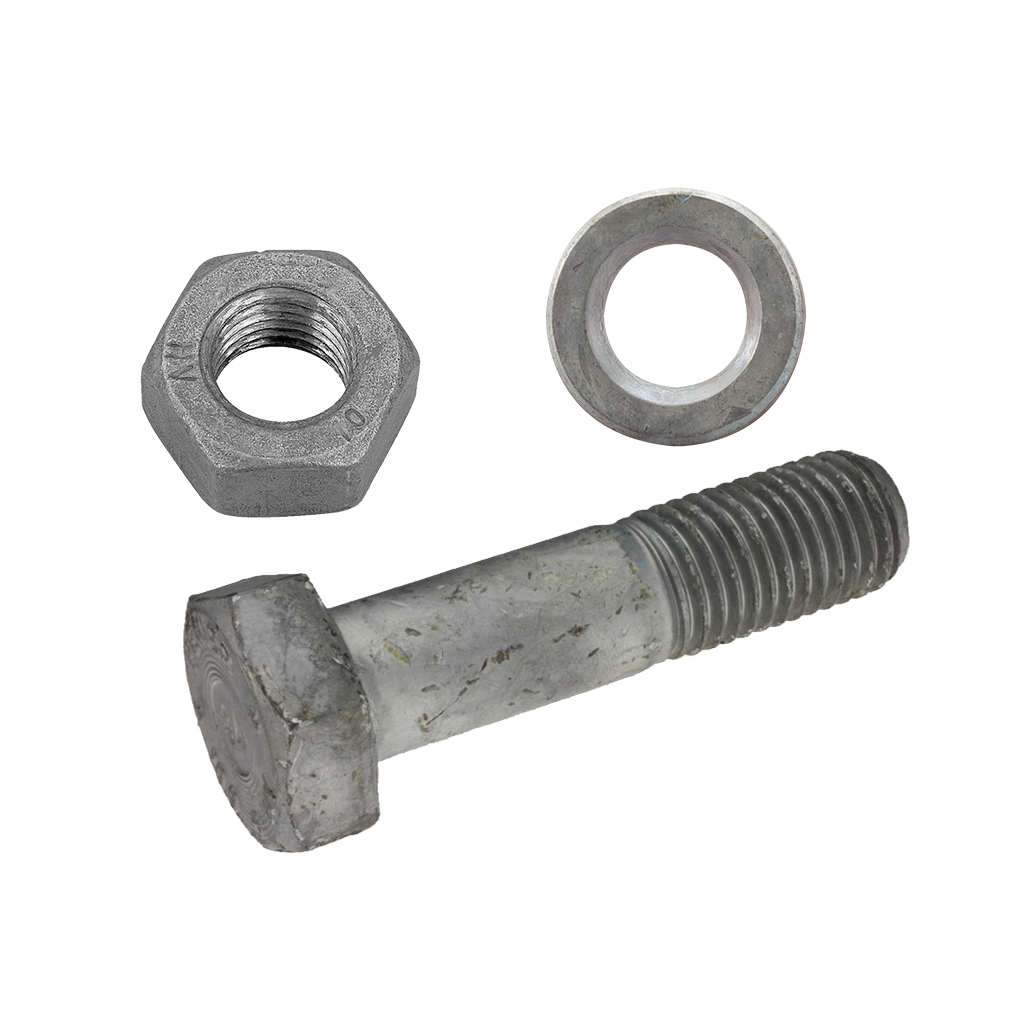 M16 x 55 Grade 10.9 EN14399-4 HSFG Bolt / Nut &amp; Washer Spun Galvanised