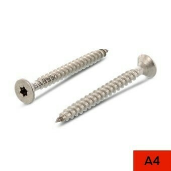 5.0 x 80mm Csk Torx TX25 A4 Stainless Steel Wood Screws Full thread Boxed in 100s