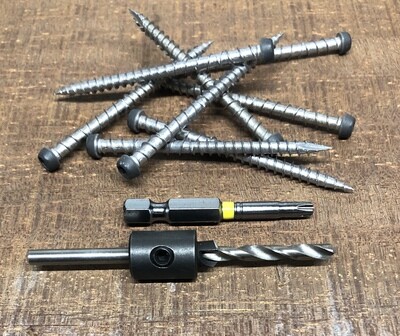 5.0 x 65mm Tri-Deck-Tec TX20 Decking Screw Stainless Steel Dark Grey Heads Tub of 250