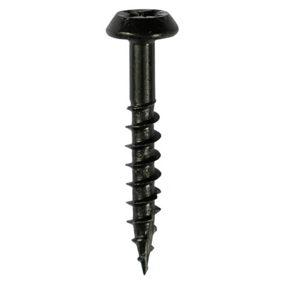 6.0 x 40mm Classic Rainwater Screws - PZ - Low Profile Pan - Exterior - Black   Box of 200