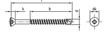 3.2 x 40mm Ornamental Head Wood Screws with Self Drilling Tip (TX10 Drive)  A2 Stainless Steel Box of 200