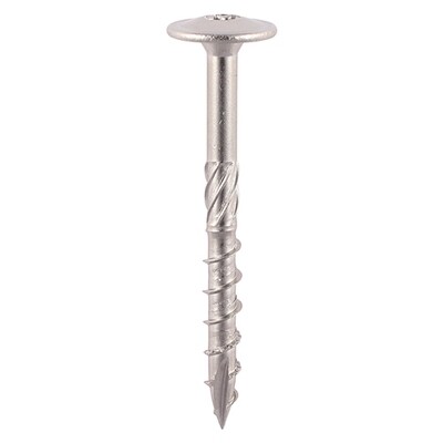 8.0mm x 80mm Flange Head TX40 Torx Drive wood screws in A2 stainless steel.  Box of 50