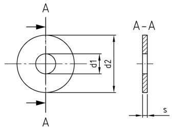 M16 Flat x 48mm OD x 3.0mm Thick (Form G) Din 9021 Washer Galvanised