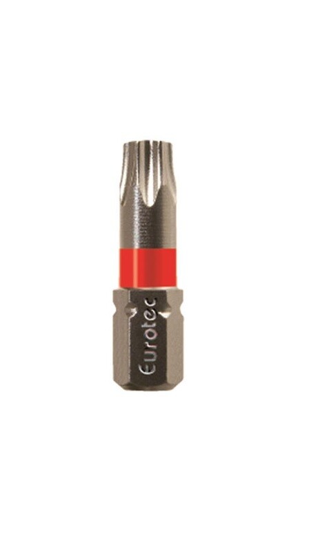 Eurotec Red TX30 Torx Bits 25mm long part no. 945855 Packed in 10s