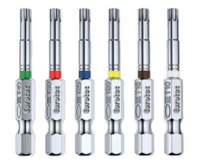 Eurotec White TX10 Torx Bits 50mm long Part 954666 Packed in 1s