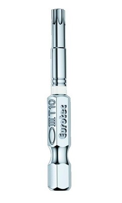 Eurotec White TX10 Torx Bits 50mm long Part 954666 Packed in 1s