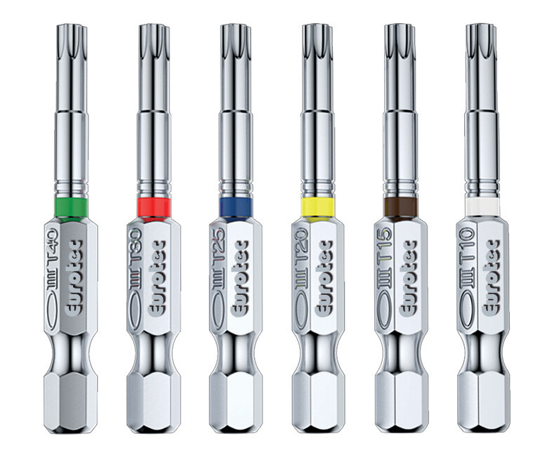 Eurotec Black TX50 Torx Bits 50mm long Packed in 5s