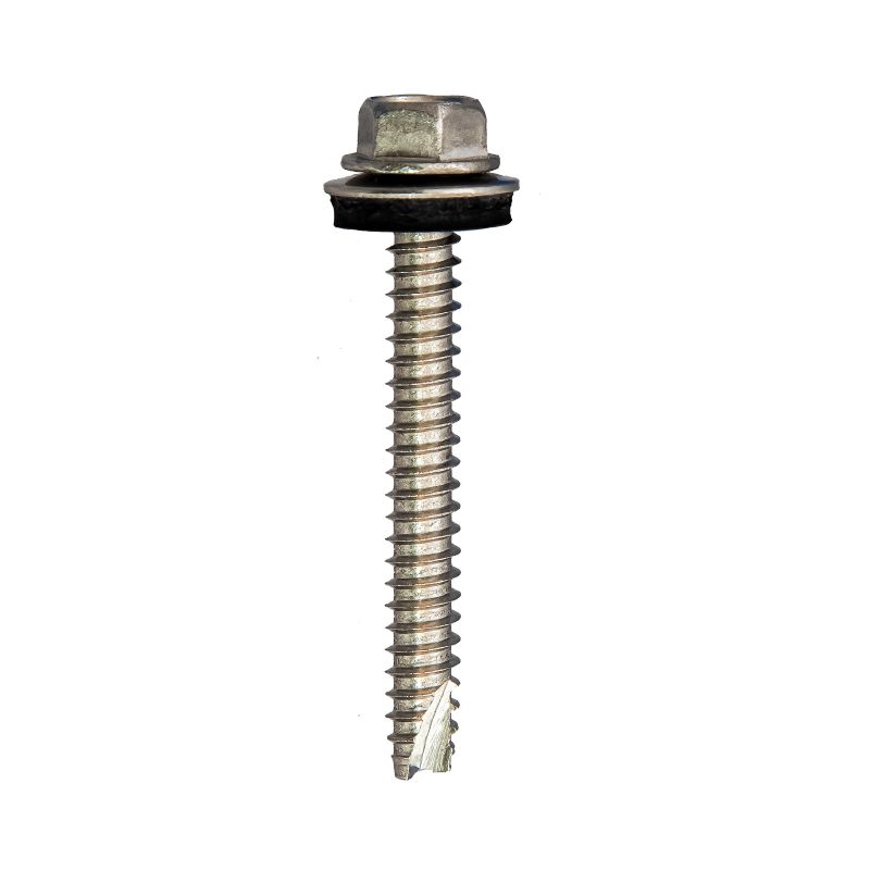 6.3 x 75mm Hex Flange Head  Self Drilling Screws A4 stainless assembled with 16mm Bonded washer  (Thread Length 50mm) Box 100