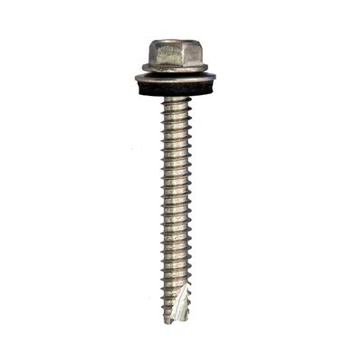 6.3 x 75mm Hex Flange Head  Self Drilling Screws A4 stainless assembled with 16mm Bonded washer  (Thread Length 50mm) Box 100
