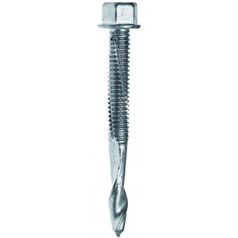 6.3 x 60mm  Hex Self Drill Screw Supertek Bi-Metal Electro Plated (4mm-18mm drill capacity) Marine Grade Stainless Steel  Box of 100