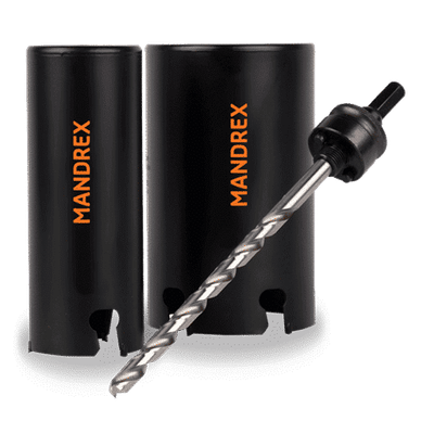 32mm (1 1/4) TCT Holesaw Multi material  165mm Cutting Depth (Holesaw only)  Mandrex SuperXcut  (Arbor and Drill are a seperate item)
