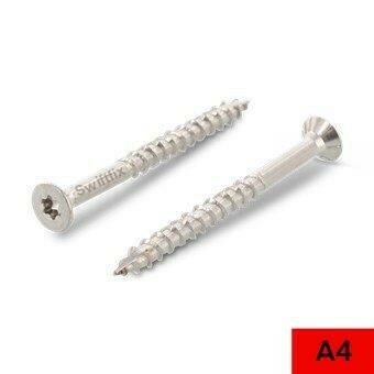 4.0 x 50mm Quad Cut Csk TX20 Torx Drive A4 Stainless Steel Box of 200