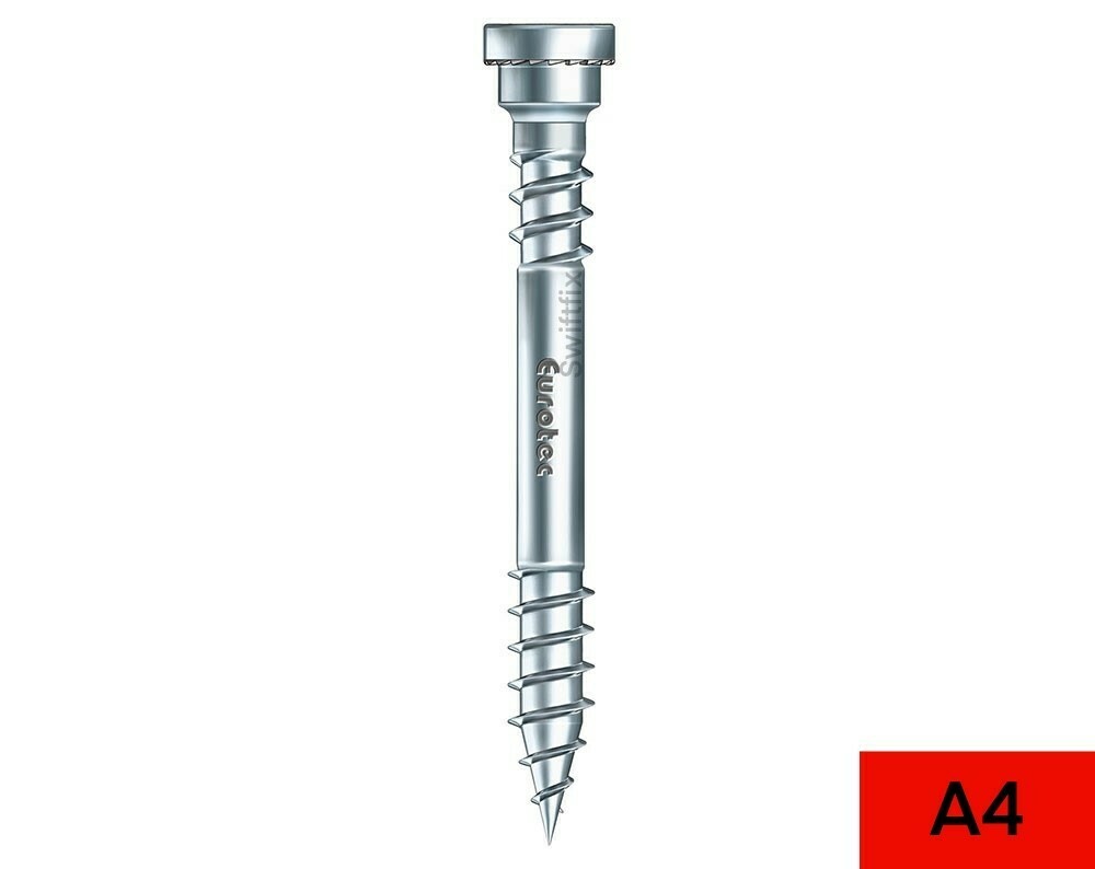 Terrassotec A4 316 Marine Grade Stainless Decking / Facade Screws Box of 100  5.5mm x 80mm