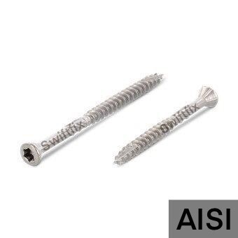 5.0 x 80 Ornamental Head Wood Screws Cut Point (TX25 Drive) AISI Hardened Stainless Steel Box of 200