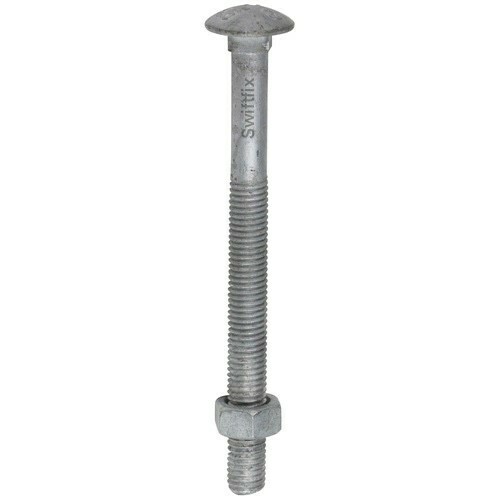 M12 x 300  Coach Bolts Grade 8.8 Bolt &amp; Nut  Din 603 (100mm Thread) Hot Dip Galvanised