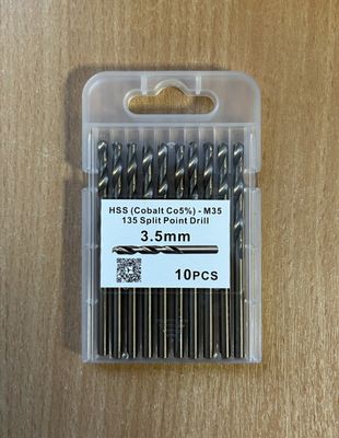 3.5mm HSS Cobalt Co5% (M35) 135° Split Point  Pack of 10 Drill Bits