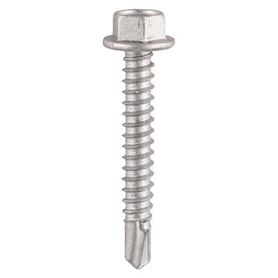 6.3mm x 80mm Hex Head Stainless Steel Self Drilling Screws (No washer)   Box of 100