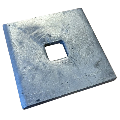 M20 (22mm Hole) x 100mm x 100mm x 10mm thick Square Plate Washer Square Hole BS4320 Hot Dip Galvanised