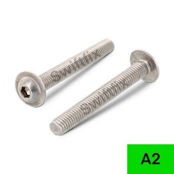 M8 x 100 ISO 7380-2 Hex Drive Flange Button Head  A2 st.st