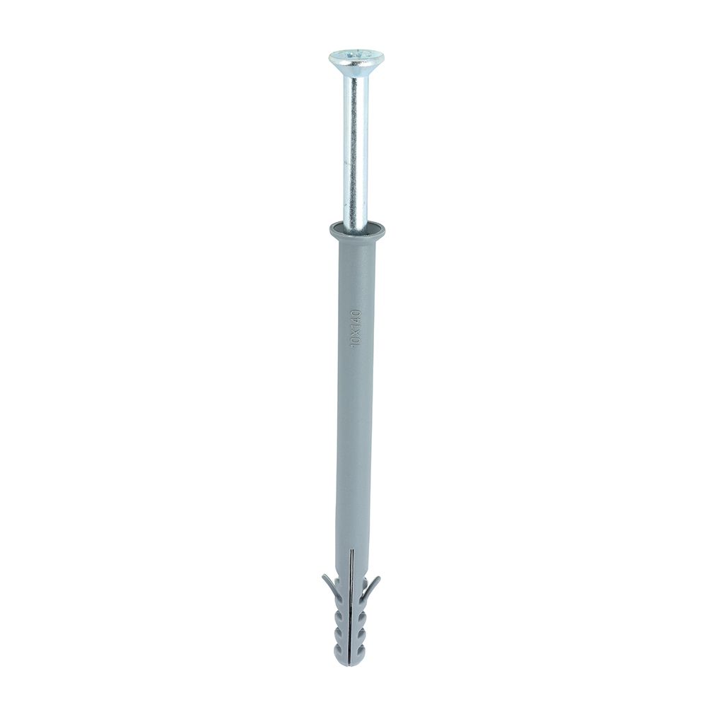 10mm x 140mm Nylon Frame Fixing - PZ - Zinc Part 10160NFF  (Box of 100)
