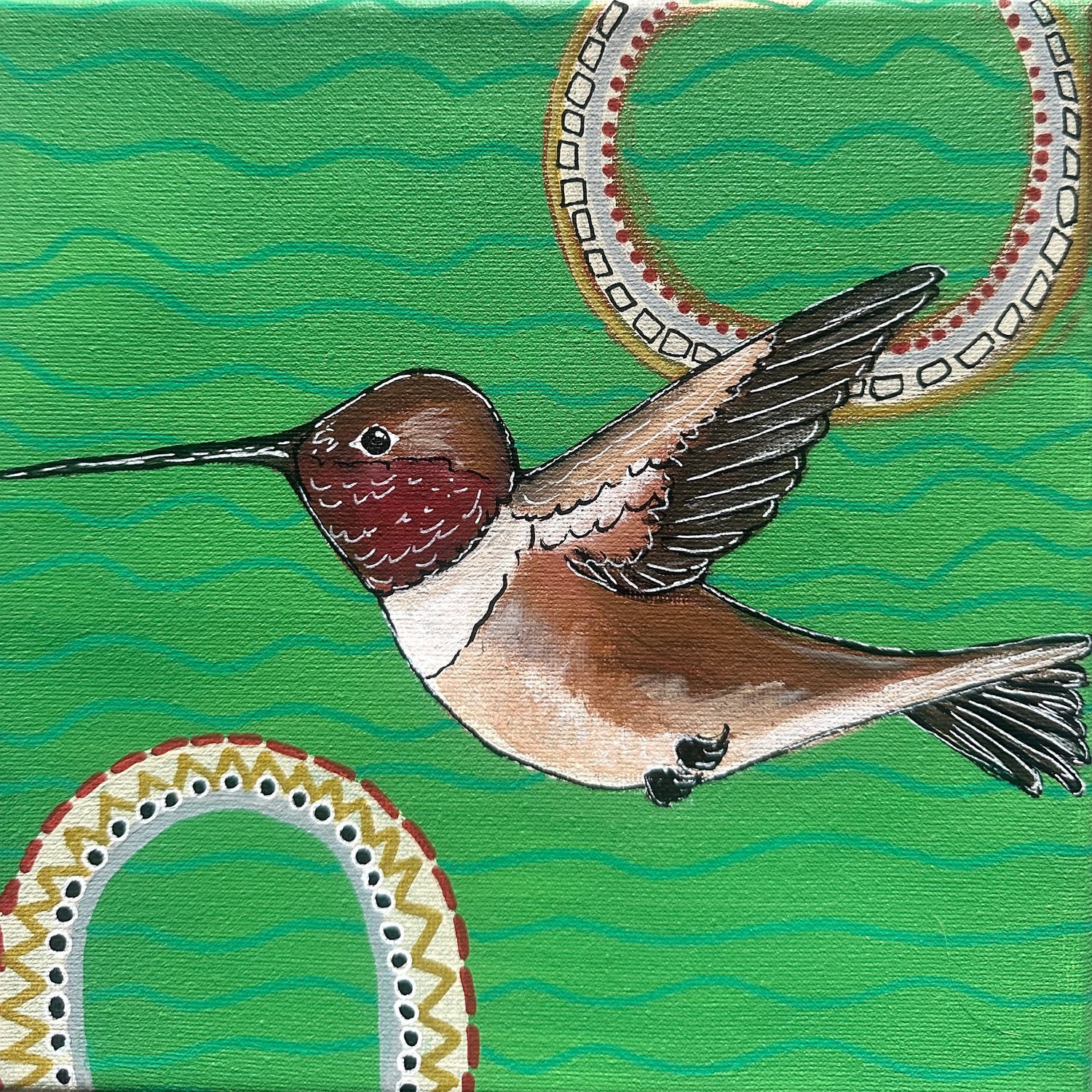 8x8 Rufous Hummingbird 8x8 Rufous Hummingbird