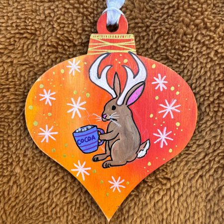 Jackalope Teardrop Ornament