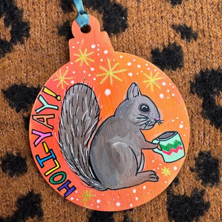 HOLI-YAY Squirrel Circle Ornament