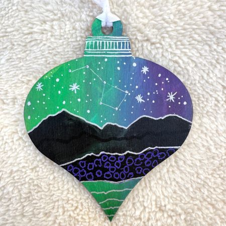 Mountains Night Teardrop Ornament