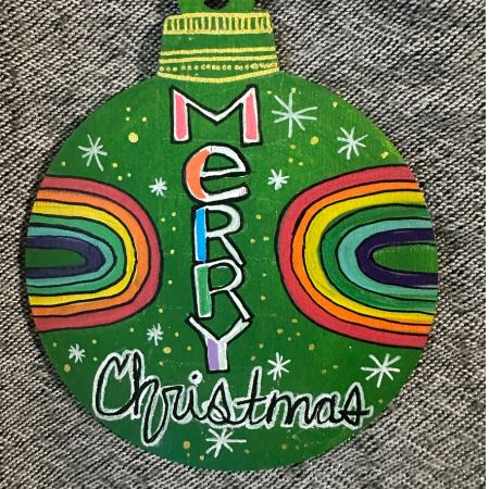 Merry Christmas Circle Ornament