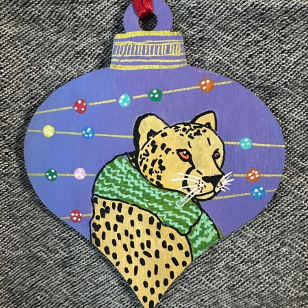 Cheetah Teardrop Ornament