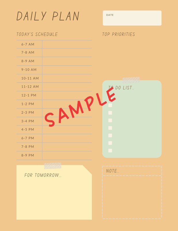 Digital Daily Planner | aesthetic daily planner with Time combo