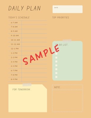 Digital Daily Planner | aesthetic daily planner with Time combo