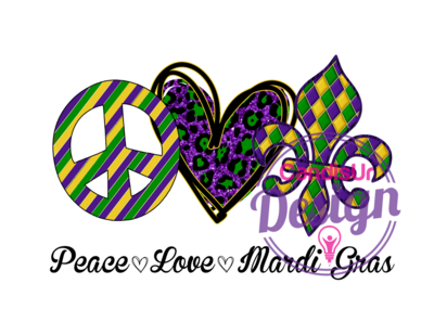 Peace Love Mardi Gras Transfer