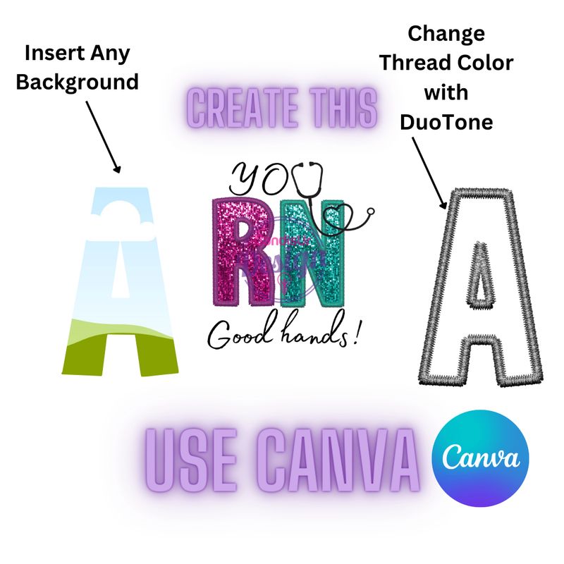 Faux Embroidery Letters Set,Canva Faux Embroidered Alphabet Set, DTF, Sequin Sublimation,  Faux Sequin, Embroidery Applique, Digital Stich