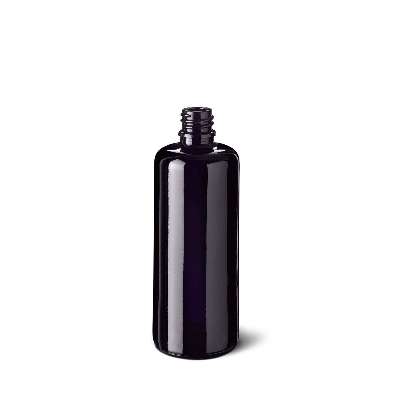 Miron Violettglas Flasche 100 ml. Unterschiedliche Verschlüsse.  Optional mit Aufkleber "Blume des Lebens"