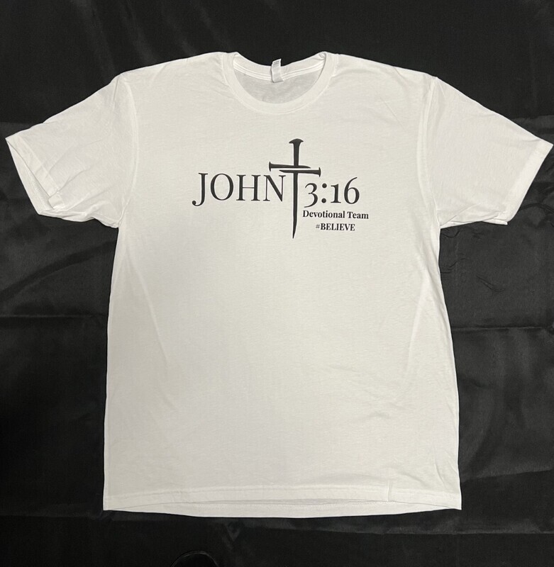 John 3:16 Devotional Team Men&#39;s Tshirt White