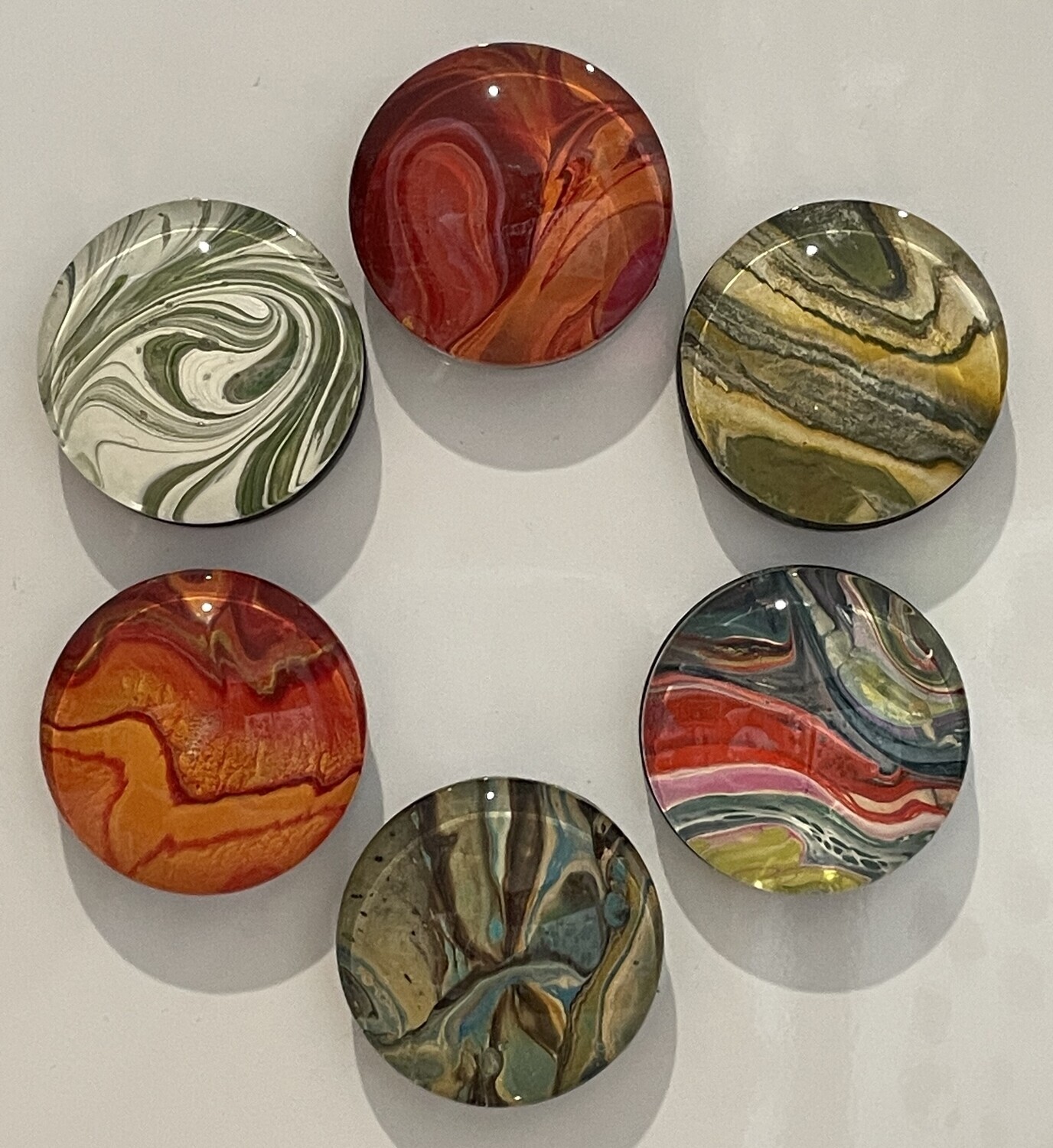 Handmade Magnets X 6 - 38 mm (Set 1)