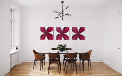 Red Floral Trio
