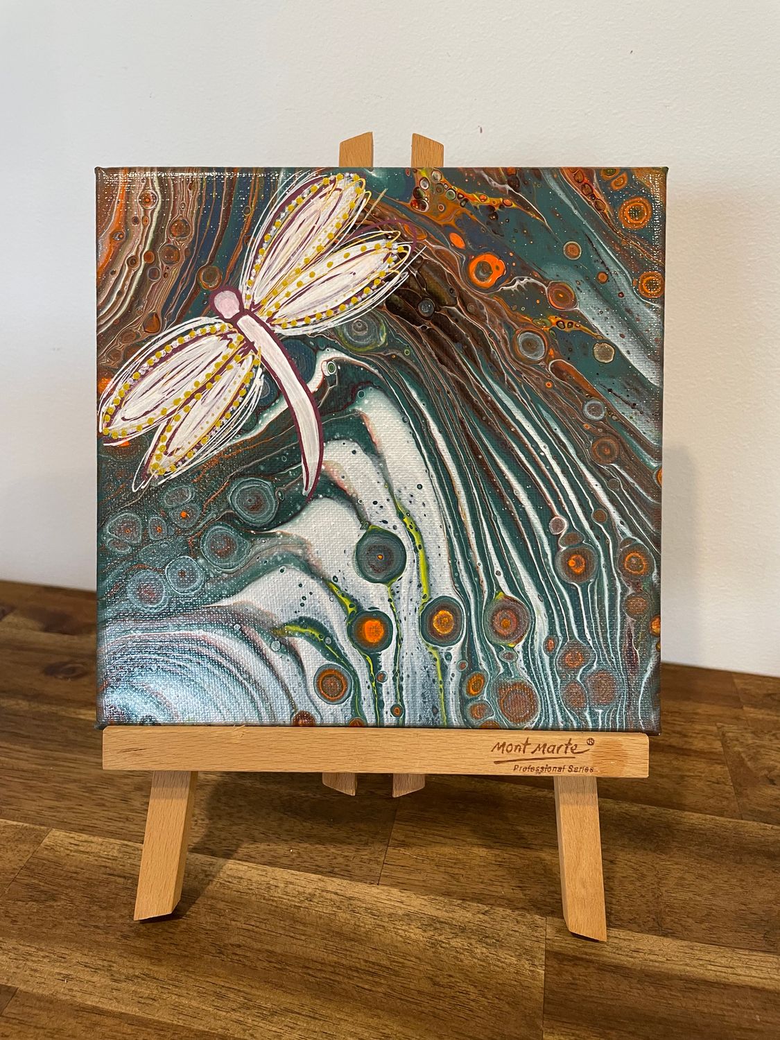 Silver Ring Dragonfly + Display Easel