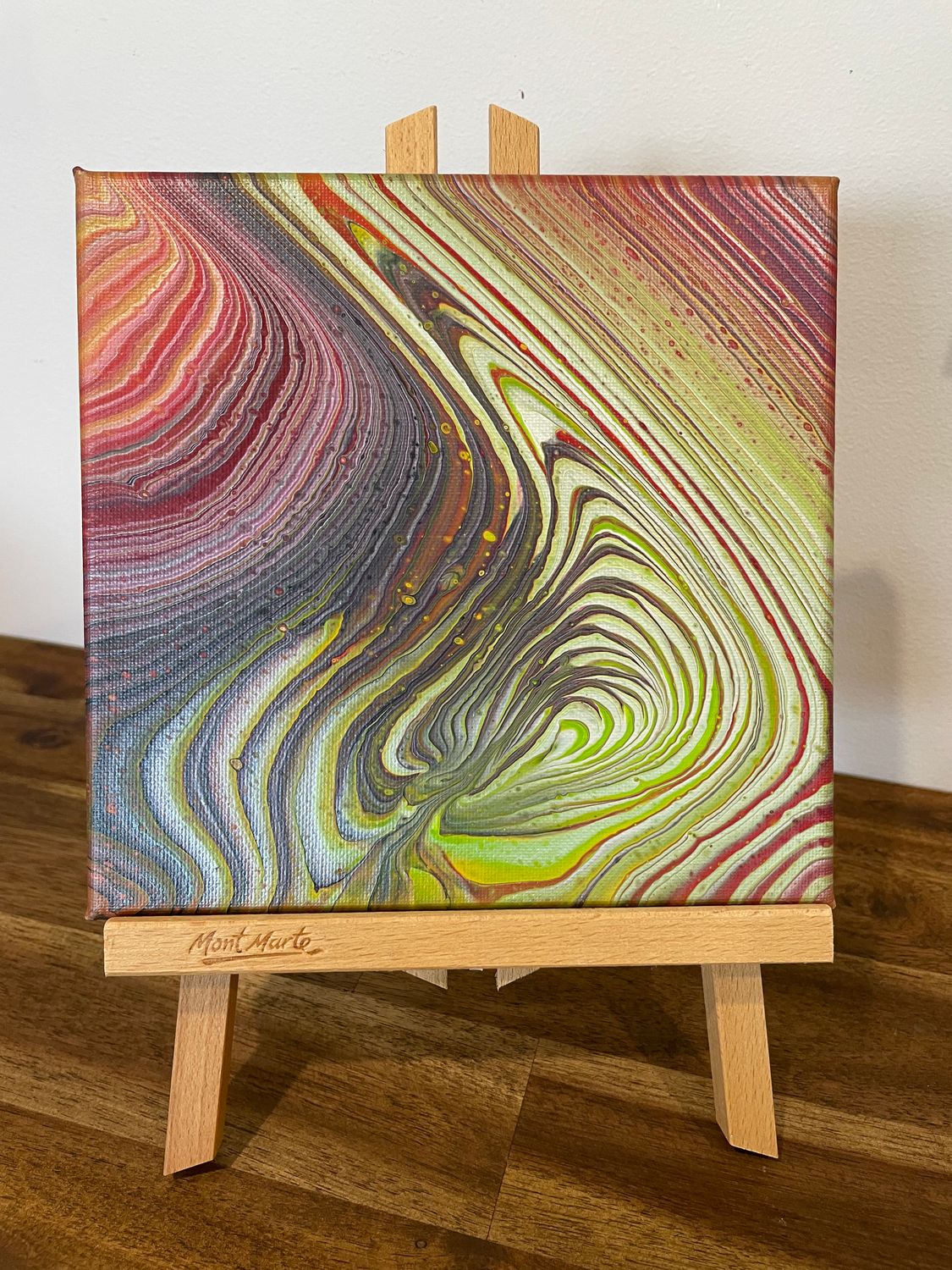 Acrylic Ring Pour Rainbow + Display Easel