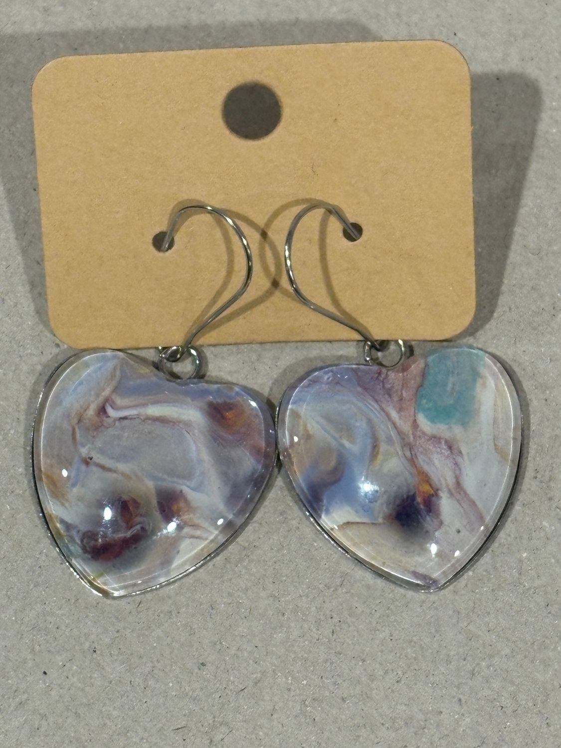 Earrings - Large Heart Paint Skin