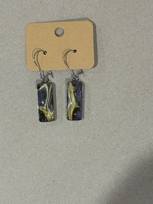 Earrings - Large Rectangle Paint Skin